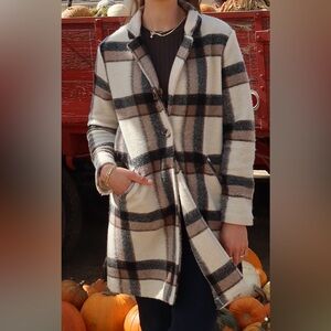 Joie Checkered Wool-Blend Jacket